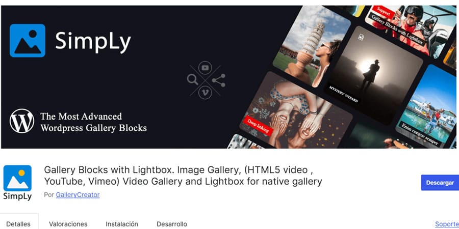 Galería de imágenes con lightbox